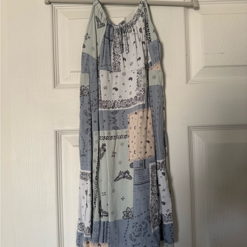 Abercrombie Kids Patchwork Maxi Skirt - Blue and White